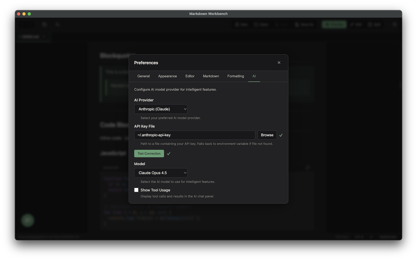 Markdown Workbench preferences